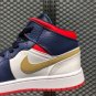 Air Jordan 1 Mid GS âOlympicâ White Navy Blue-Red-Gold BQ6931-104