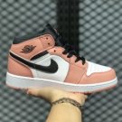 Air Jordan 1 Mid GS Pink Quartz Dark Smoke Grey-White 555112-603