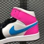 Air Jordan 1 Mid GS White Cyber Active-Fushia CZ9834-100 Free Shipping