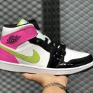Air Jordan 1 Mid GS White Cyber Active-Fushia CZ9834-100 Free Shipping