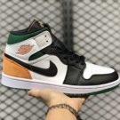Air Jordan 1 Mid SE White Black-Green-Yellow Hot Sale 852542-101