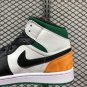 Air Jordan 1 Mid SE White Black-Green-Yellow Hot Sale 852542-101