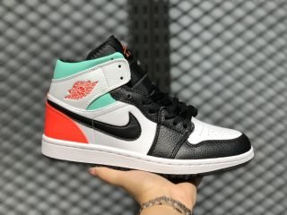 Air Jordan 1 Mid White Laser Orange-Black-Lucky Green BQ6931-101