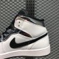 Air Jordan 1 Mid White Silver-Black Basketball Shoes 554724-121