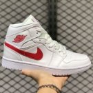 Air Jordan 1 Mid WMNS White University Red Outlet Online BQ6472-106