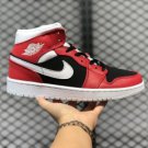 Men’s BQ6472-601 Air Jordan 1 Mid Skate Shoes Gym Red White-Black