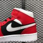 Menâs BQ6472-601 Air Jordan 1 Mid Skate Shoes Gym Red White-Black