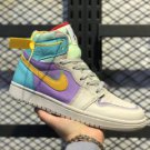 Women’s Air Jordan 1 High White Purple-Green-Orange 556298-007