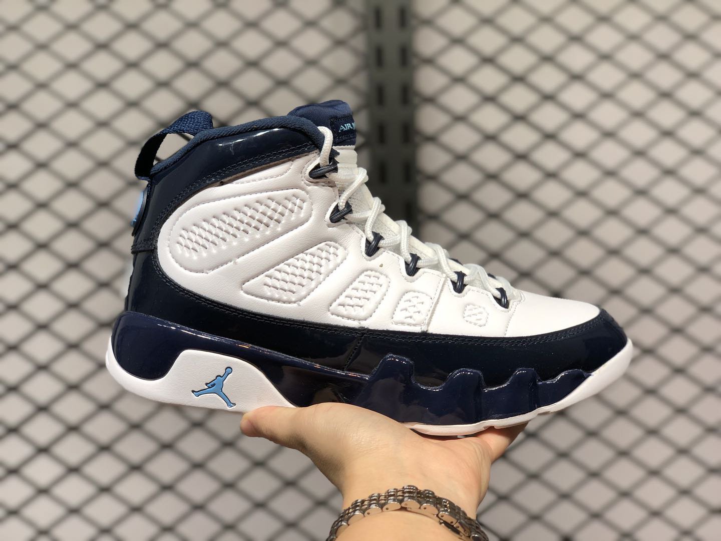 Air Jordan 9 White Midnight Navy-University Blue 302370-145