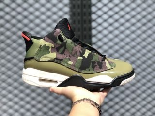 Air Jordan Dub Zero Medium Olive Gym Red-Black-Light Bone 311046-200
