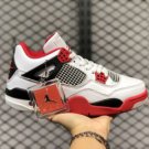 Air Jordan 4 Retro White Black-Tech Grey-Fire Red New Sale DC7770-160