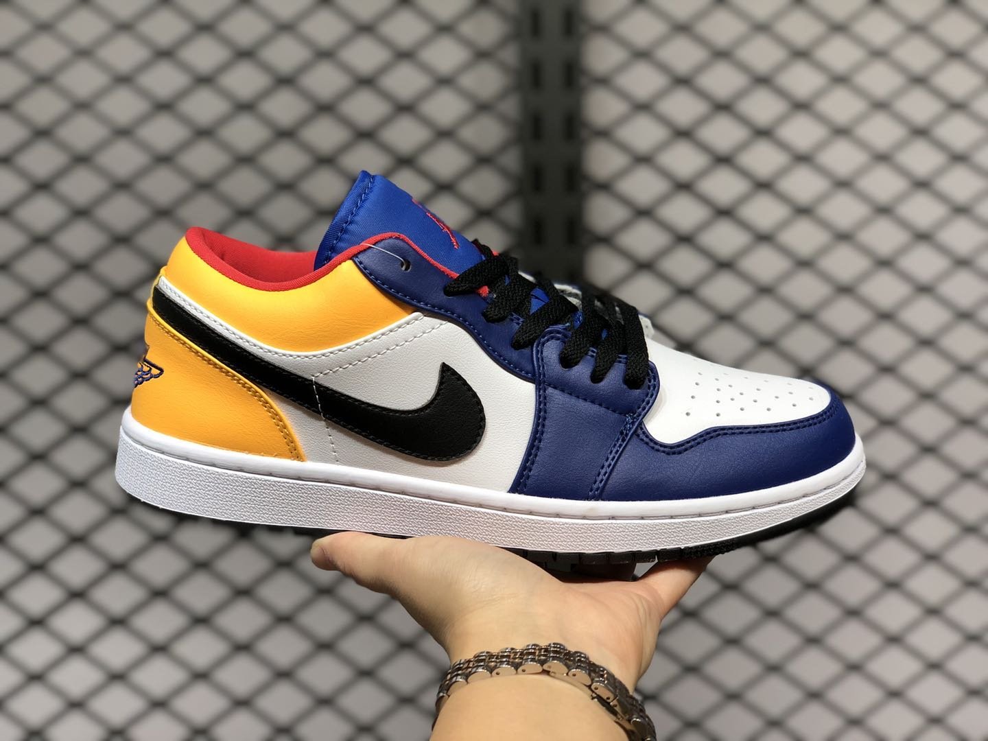 Air Jordan 1 Low White Royal Blue Yellow On Sale 553558-123