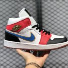 Air Jordan 1 Mid Sail Red Black Blue Gold Sneakers For Sale DC1426-100