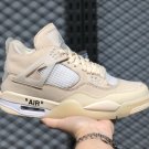 Off-White x Air Jordan 4 Retro Sail Muslin White Black CV9388 Super Deals