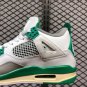 Air Jordan 4 White-Metallic Green-Sail Sneakers New Sale