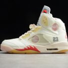 Virgil Abloh Off-White x Air Jordan 5 Cream Sail Red