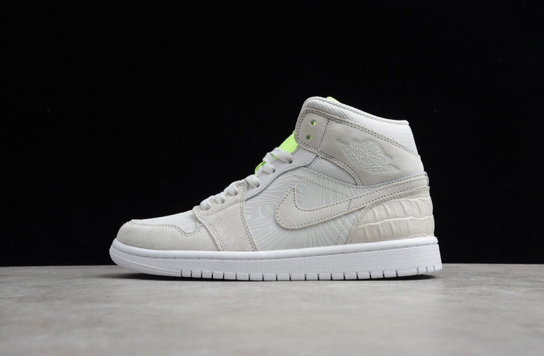 Air Jordan 1 Mid Vast Grey Ghost Volt Green CV3018-001