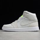 Air Jordan 1 Mid Vast Grey Ghost Volt Green CV3018-001