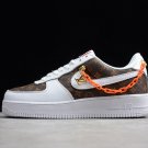 Virgil Abloh x Louis Vuitton x Nike Air Force 1 Monogram White Orange Chain Custom