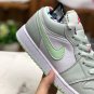 Air Jordan 1 Low GS Barely Grey White Laser Fuchsia Frosted Spruce
