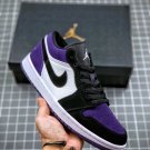 Air Jordan 1 Low White Black-Court Purple 553558-125 On Sale