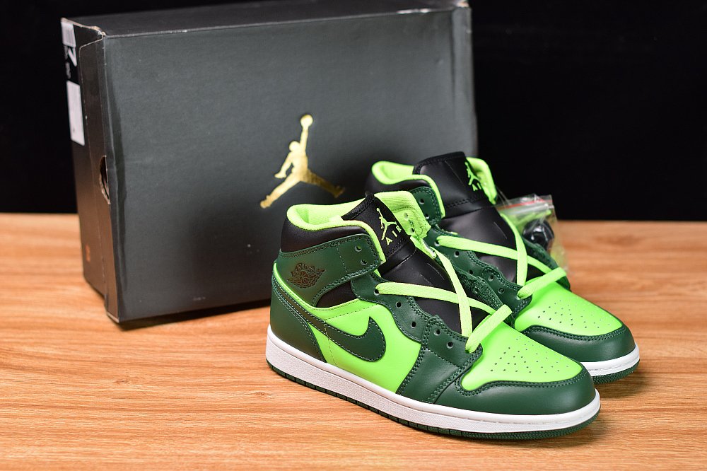 Air Jordan 1 Mid &acirc;��Hulk&acirc;�� Gorge Green Black-Eletrc Green