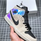Air Jordan 1 Mid “Iridescent” Pinkish Beige-Black On Sale