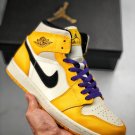 Air Jordan 1 Mid “Lakers” Yellow White Purple