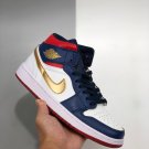 Air Jordan 1 Mid “Olympic” White Navy Gold For Sale