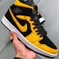 Air Jordan 1 Mid âReverse New Loveâ Black Yellow On Sale