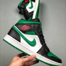 Air Jordan 1 Mid Pine Green White-Black-University Red On Sale