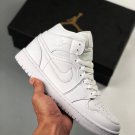 Air Jordan 1 Mid Triple White 554724-109 On Sale