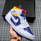 Air Jordan 1 Mid White Deep Royal Blue-Track Red-Laser Orange For Sale