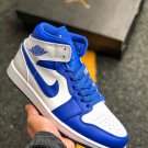 Air Jordan 1 Mid White Hyper Royal 554724-114 On Sale
