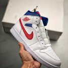 Air Jordan 1 Mid White University Red-Game Royal For Sale