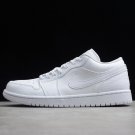 Jordan 1 Low Triple White Tumbled Leather - 553558-130