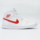 Wmns Air Jordan 1 Mid 'White University Red' BQ6472 106