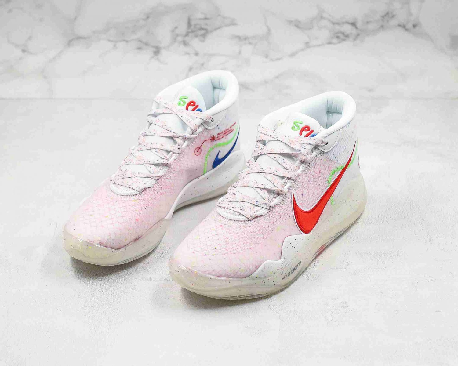 Authentic Nike Zoom KD 12 EP WhiteMulti Color-Red AR4230-118