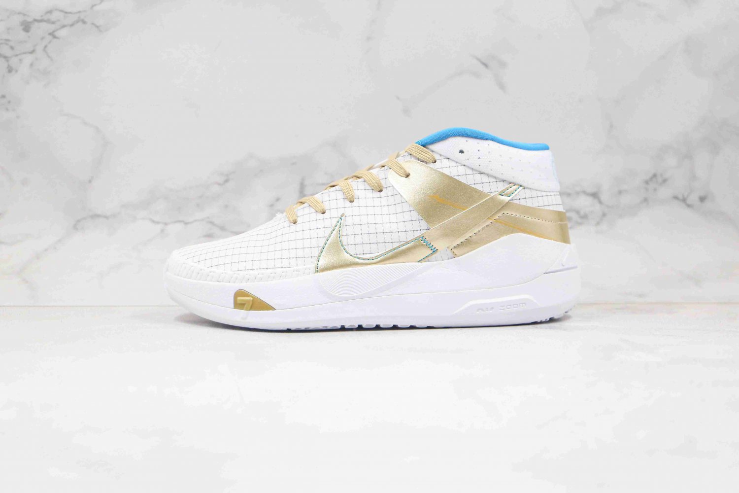 Nike Zoom KD 13 WhiteMetallic Gold-Blue CI9948-901