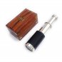 6" Handheld Vintage Brass Telescope Nickel Plated with Wood Box - Pirate Navigation Collectible