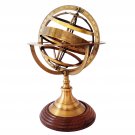 12" Antique Handmade Nautical Brass Armillary Sphere World Globe Decor