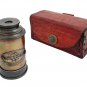 Vintage Nautical Victorian Marine Brass Telescope with Leather Case
