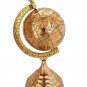Vintage Table Top Solid Brass World Map Globe