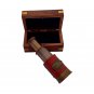 5" leather Victorian Marine Antique Brass Telescope with Wood Box