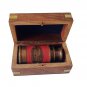 5" leather Victorian Marine Antique Brass Telescope with Wood Box