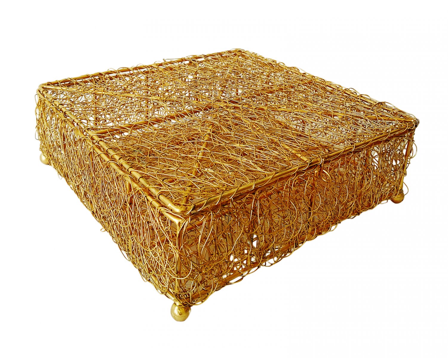 Vintage Metal Wire Mesh Gift Storage Box with lid