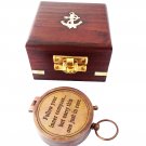 Follow Your Inner Compass Personalized Engraved Antique Brass Compass in Wooden