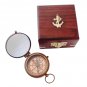 Follow Your Inner Compass Personalized Engraved Antique Brass Compass in Wooden