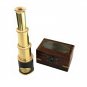 Vintage Nautical 4 fold 7" Victorian Marine Brass Telescope with Wood Box