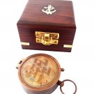 So You Can Personalized Engraved Antique Brass Compass in Wooden box